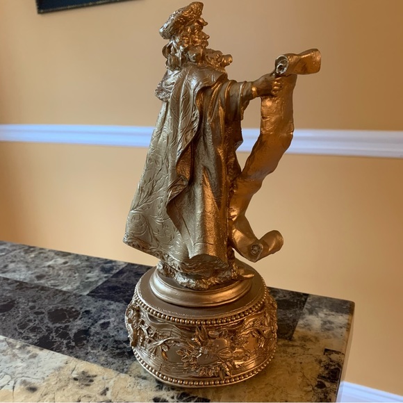 Gold Santa musical figurine Christmas decor - Picture 7 of 12
